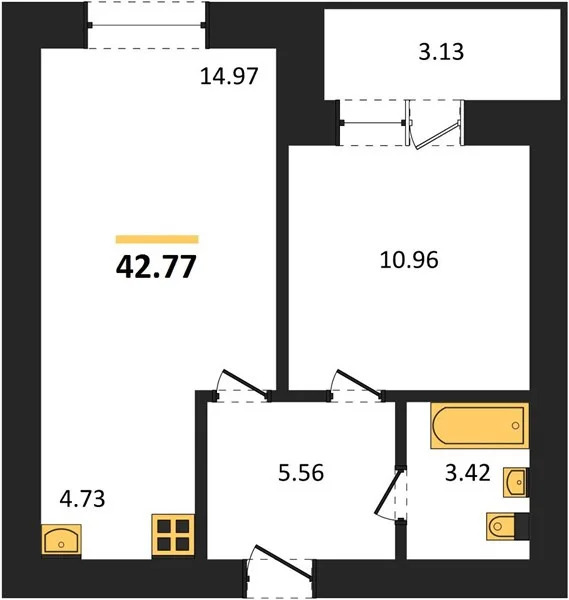 Продается квартира, 42.77 м - Фото 2