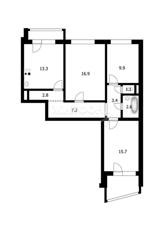 Продажа квартиры, Новосибирск, Гребенщикова - Фото 4