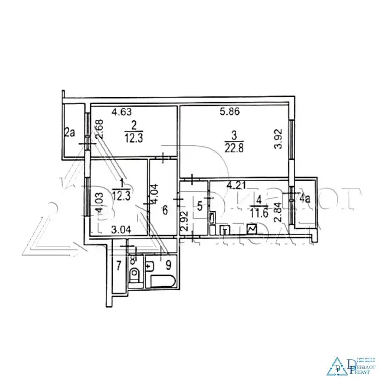 Продается 1/2 доля в трехкомнатной квартире - Фото 12