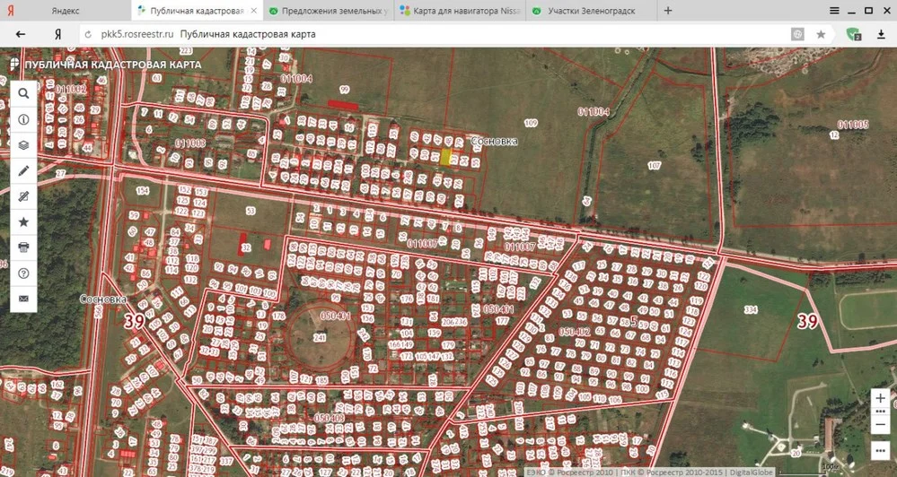Публичная кадастровая карта зеленоградского района калининградской области