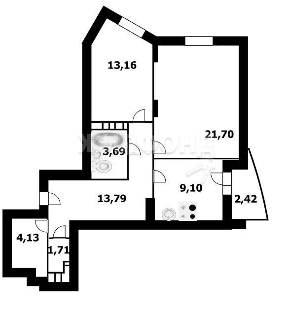 Продажа квартиры, Новосибирск, микрорайон Закаменский - Фото 10