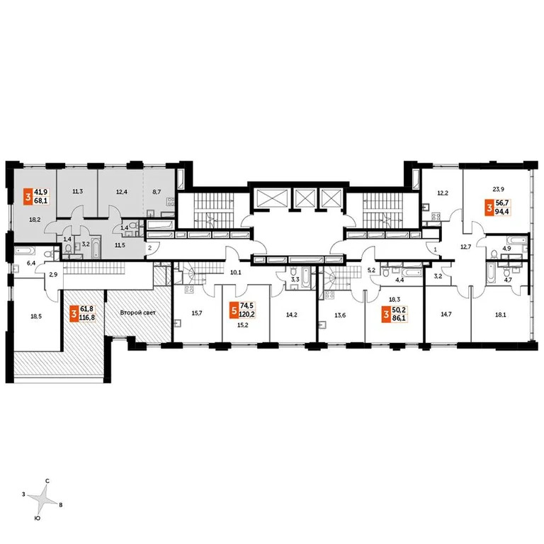 Продам 3-комн. квартиру 68.4 кв.м. - Фото 1