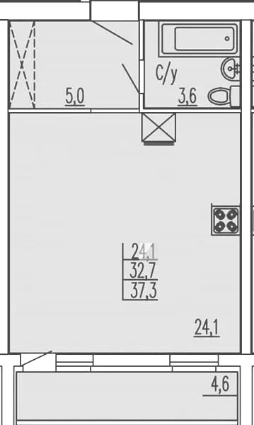 Продается квартира, 37.3 м - Фото 1