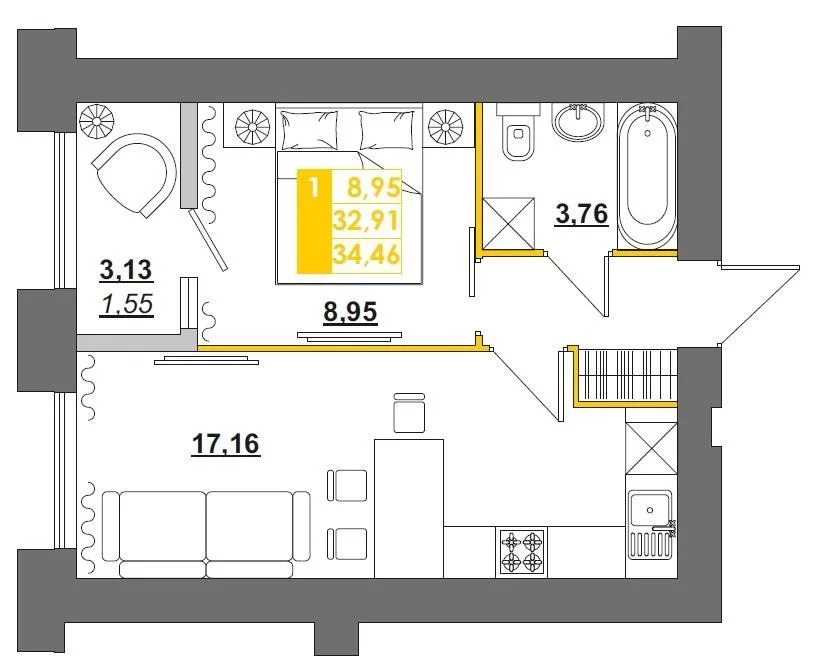 Продается квартира, 37.96 м - Фото 5