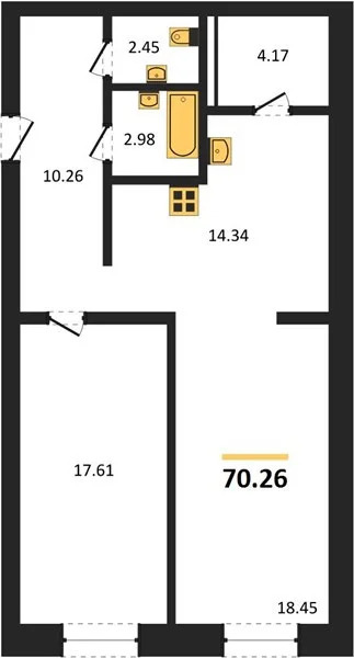 Продается квартира, 70.26 м - Фото 1
