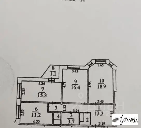 Купить трехкомнатную квартиру 84.0м Сиреневая ул, 9к1, Щелково, . - Фото 37