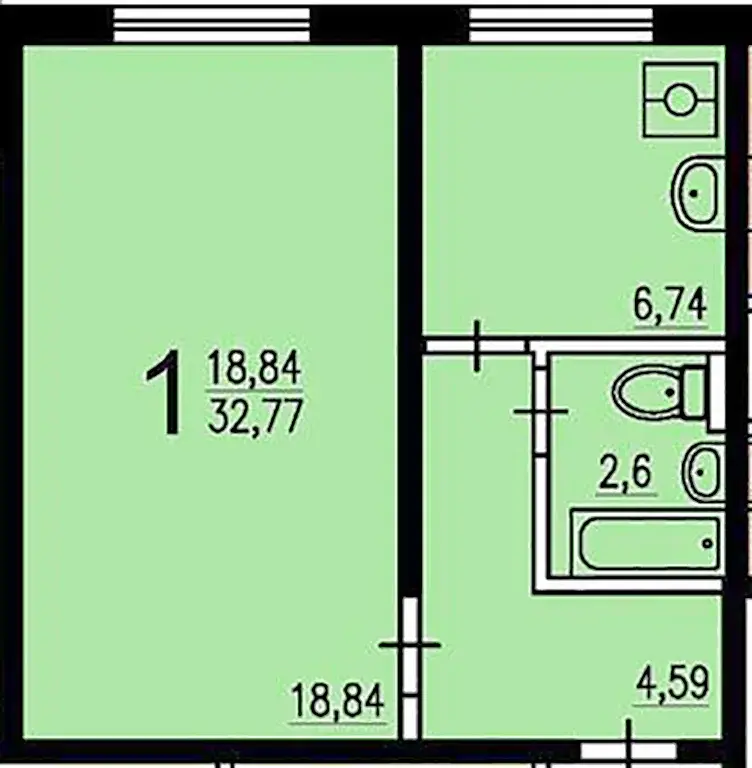Однокомнатная квартира на улице Дорожная, дом 24к.1 - Фото 20
