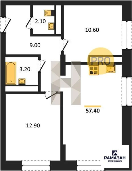 Продажа квартиры в новостройке, Казань, м. Горки, ул. Родины - Фото 1