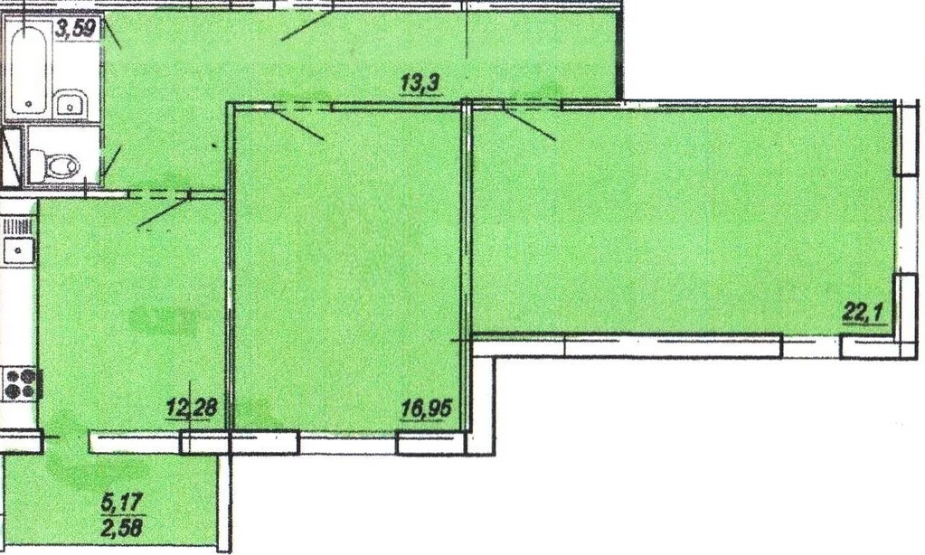 Продается квартира, 73.39 м - Фото 0