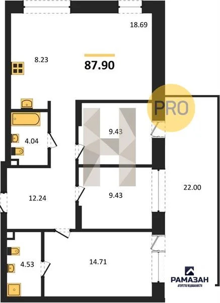 Продажа квартиры в новостройке, Казань, м. Суконная слобода, ул. ... - Фото 1
