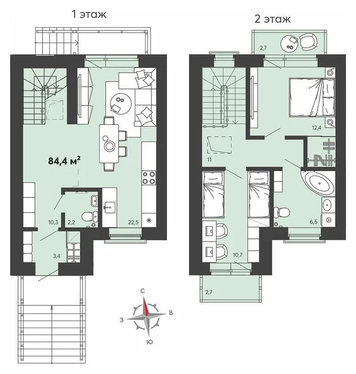 Продается квартира, 84.4 м - Фото 7