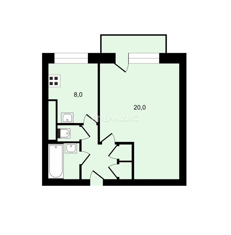 Санкт-Петербург, улица Есенина, д.34к1, 1-комнатная квартира на ... - Фото 10