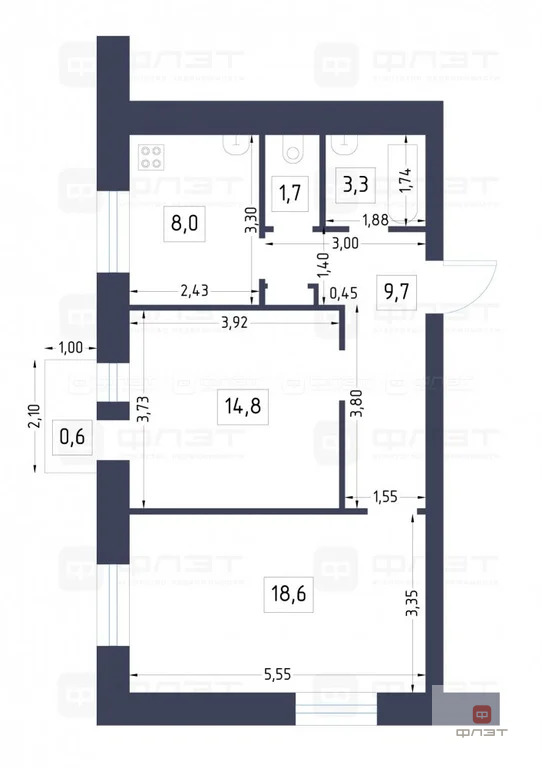 Продажа квартиры, Казань, тракт. Сибирский - Фото 14