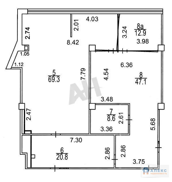 Аренда офиса 159 м2 м. Шаболовская в бизнес-центре класса В в Донской - Фото 2