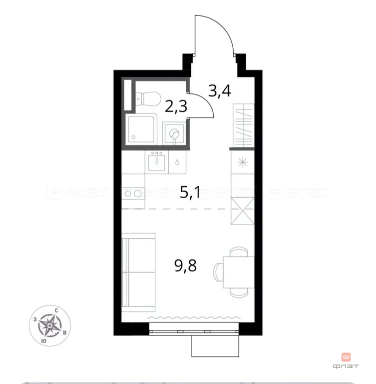 Продажа квартиры в новостройке, Сапроново, Ленинский район, ул. ... - Фото 6