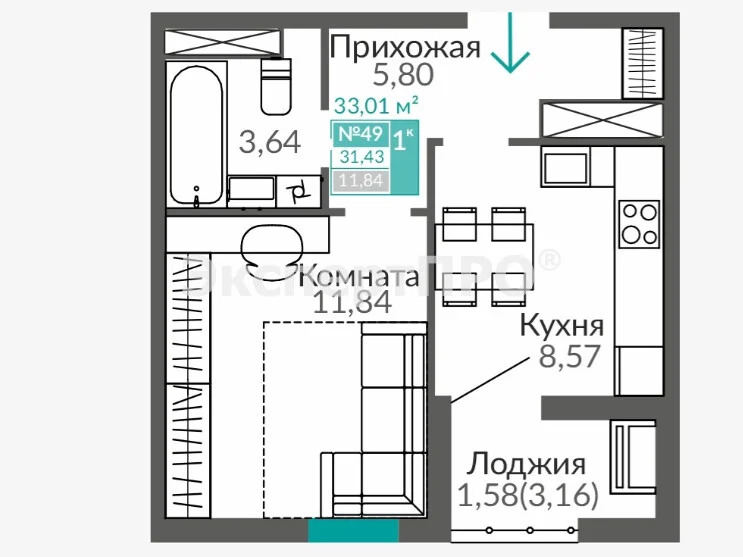 Продажа квартиры, Симферополь, проспект Александра Суворова - Фото 3