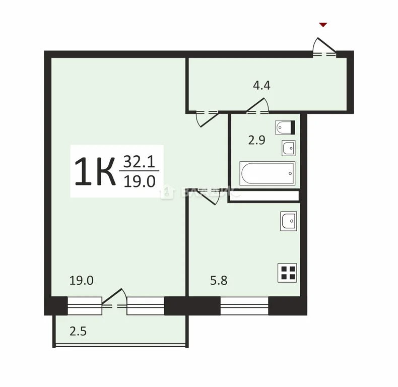 городской округ Владимир, улица Лакина, д.145, 1-комнатная квартира на ... - Фото 9