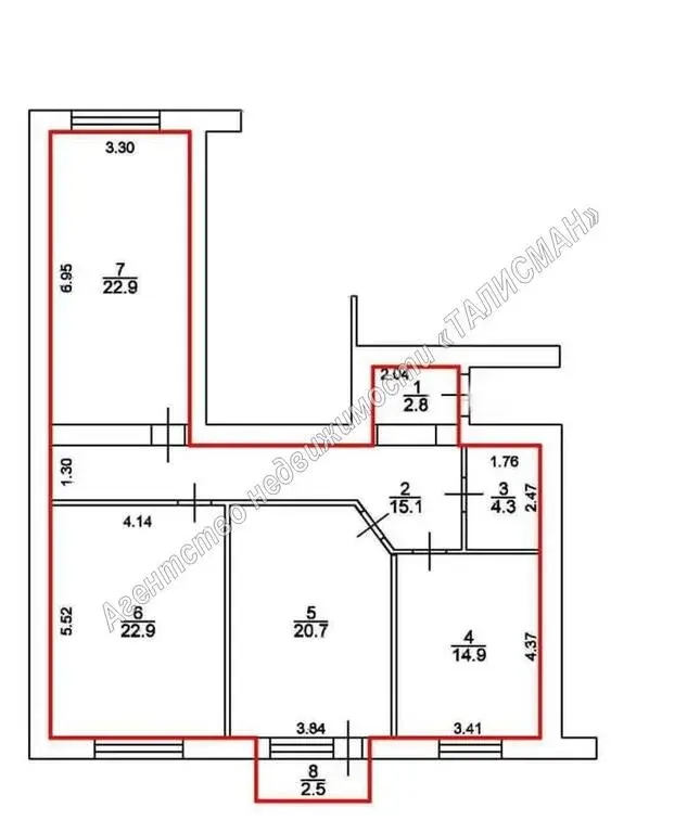 Продам новую 3-комн.кв. стройвариант, г. Таганрог, р-н Крюдора - Фото 3