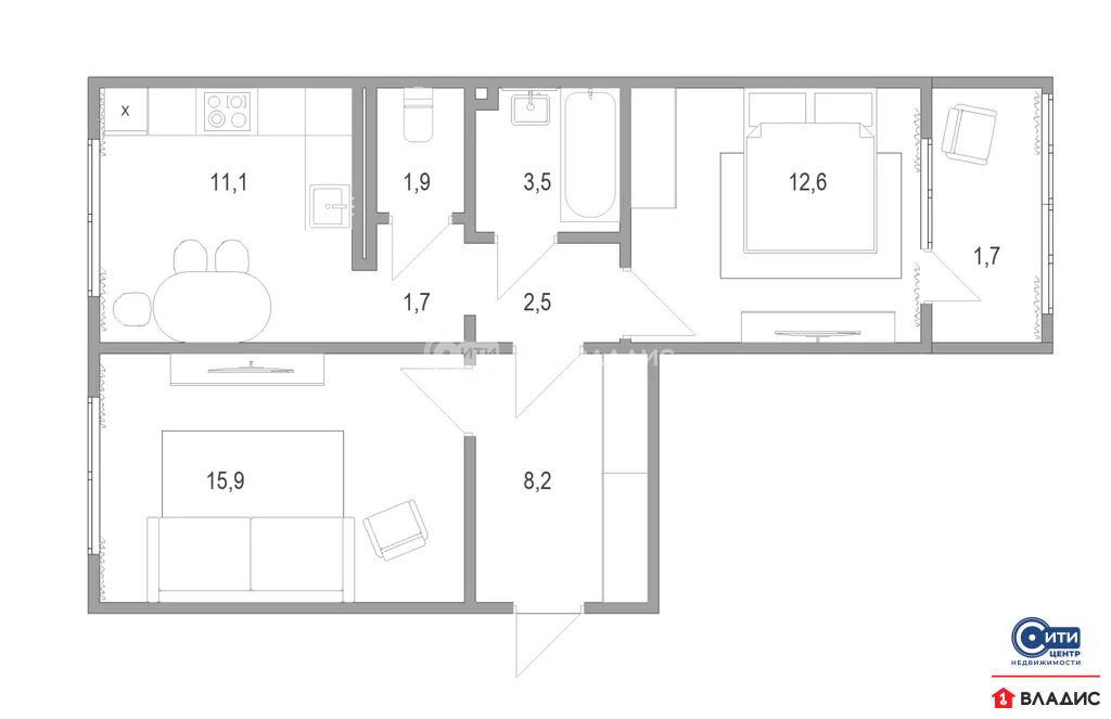 Продажа квартиры, Воронеж, улица Серафима Саровского - Фото 23