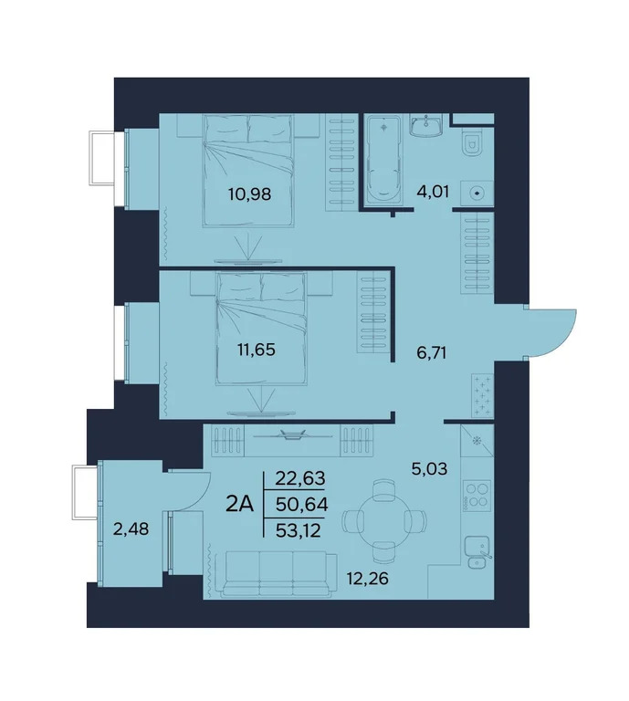 Продается квартира, 53.12 м - Фото 1