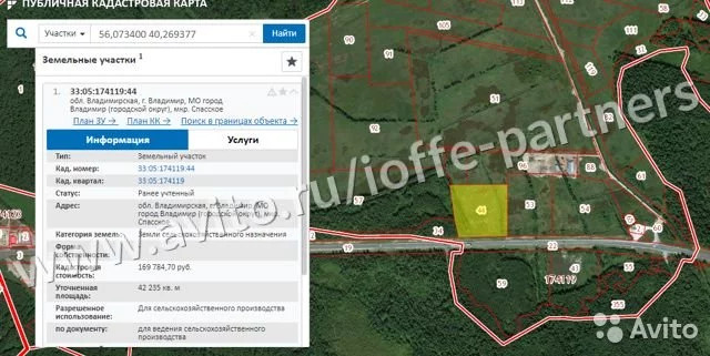 Публичная кадастровая карта владимирской области собинский район