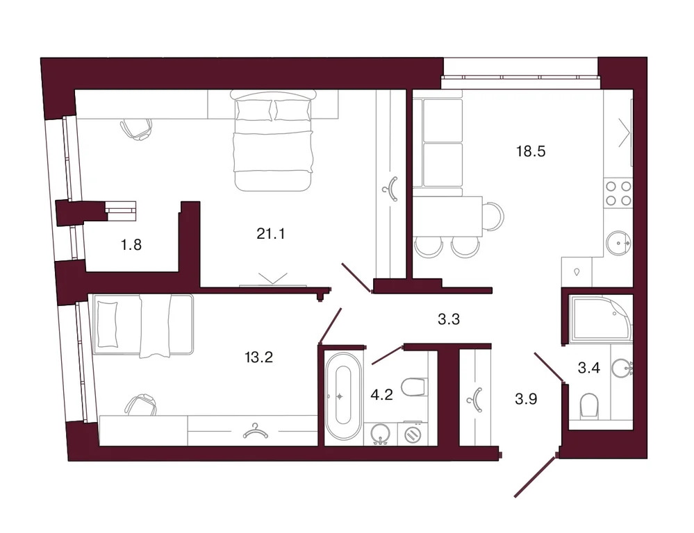 Продается квартира, 69.4 м - Фото 1