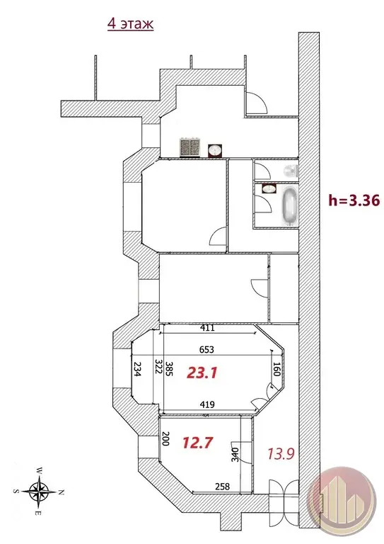 2 изолированные комнаты в квартире у метро Петроградская - Фото 27