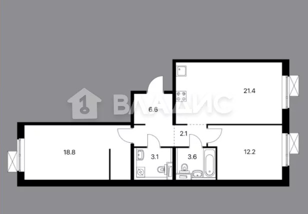 Москва, Полярная улица, д.25к2, 2-комнатная квартира на продажу - Фото 2