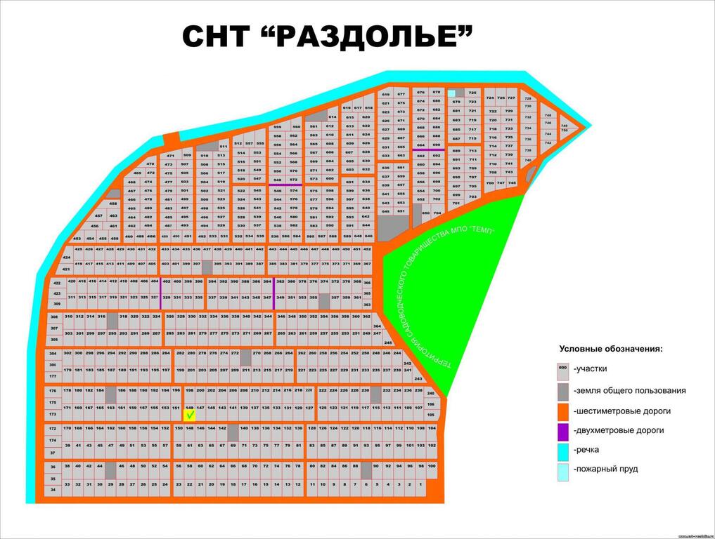 Карта снт раздолье с номерами участков