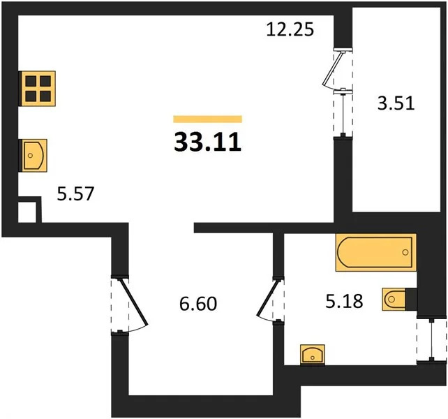Продается квартира, 33.11 м - Фото 2