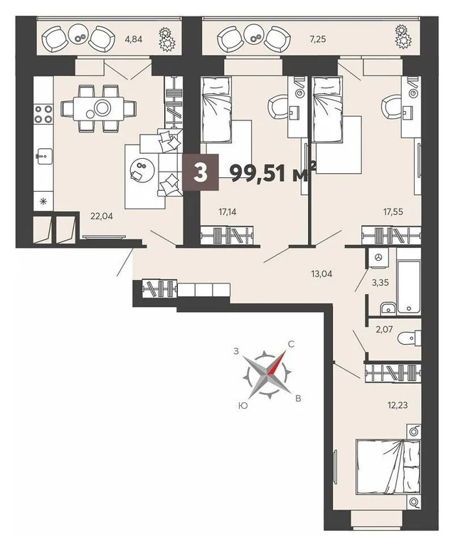 Продается квартира, 100.76 м - Фото 8