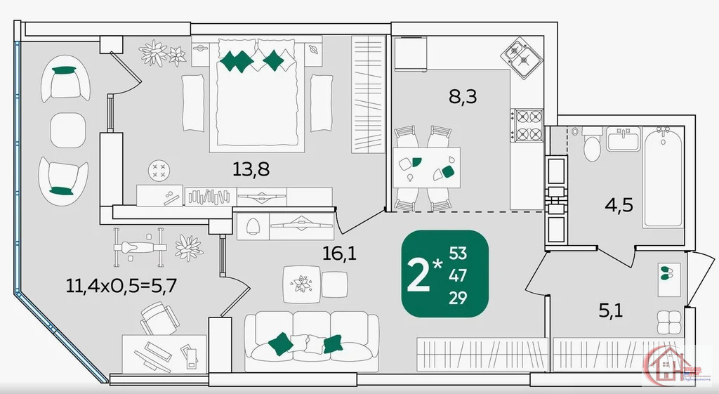 Продажа квартиры, Краснодар, микрорайон Любимово - Фото 1