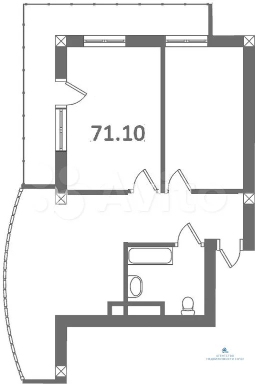 3-к квартира, 71.1 м, 6/12 эт. - Фото 5