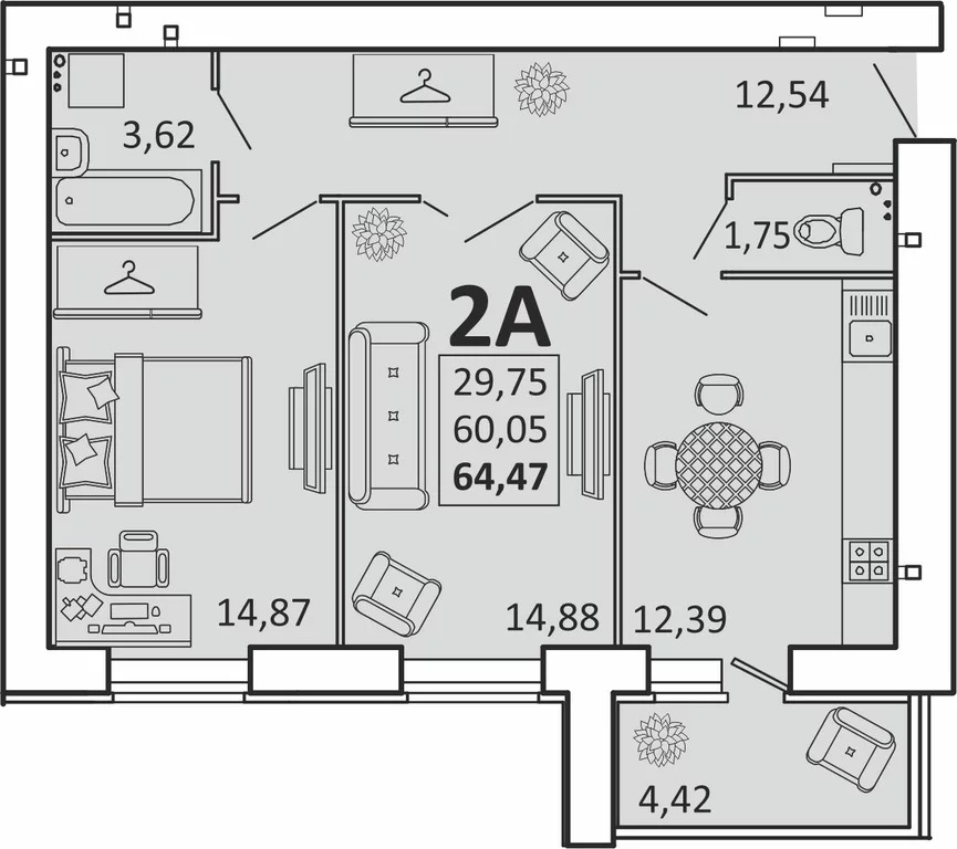 Продается квартира, 64.47 м - Фото 0