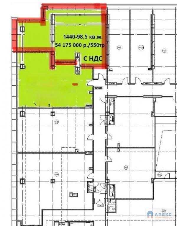 Продажа помещения пл. 98 м2 под офис,  м. Маяковская в бизнес-центре ... - Фото 9