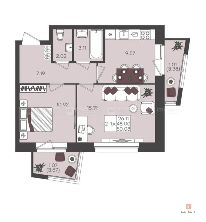 Продажа квартиры в новостройке, Казань, ул. Дубравная - Фото 3