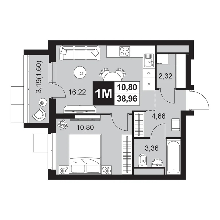Продается квартира, 38.96 м - Фото 11