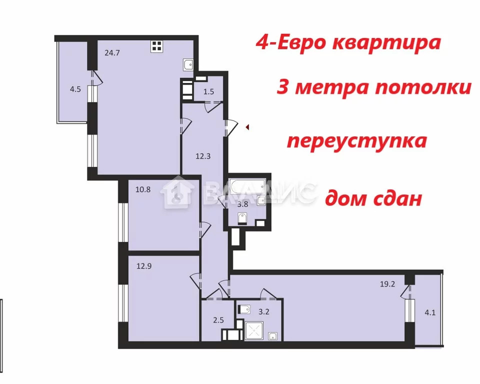 Санкт-Петербург, Арцеуловская аллея, д.15, 3-комнатная квартира на ... - Фото 10