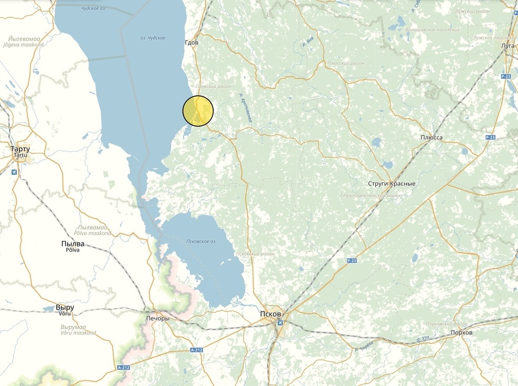 Карта гдовского района псковской области подробная с деревнями и дорогами