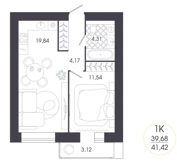 Продается квартира, 41.42 м - Фото 2