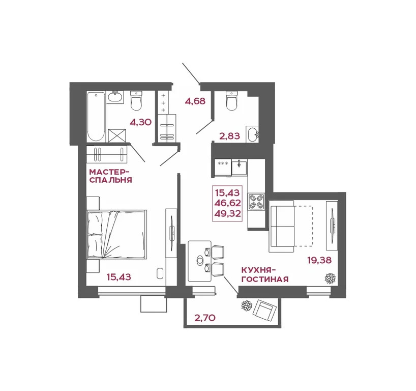 Продается квартира, 49.32 м - Фото 4