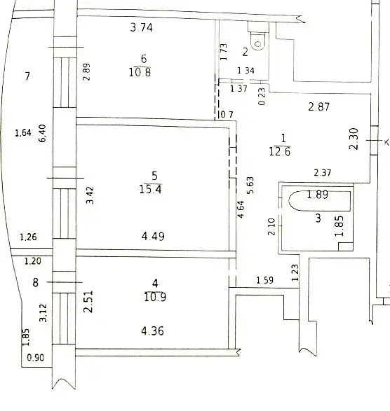 2-комнатная квартира город Дмитров, ул. им. Архитектора Белоброва д. 1 - Фото 11