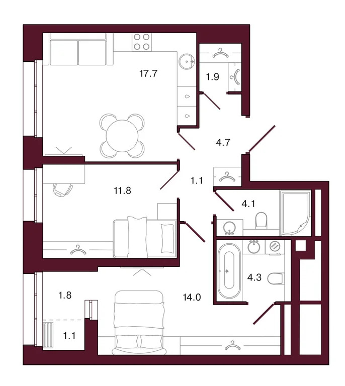 Продается квартира, 62.5 м - Фото 1