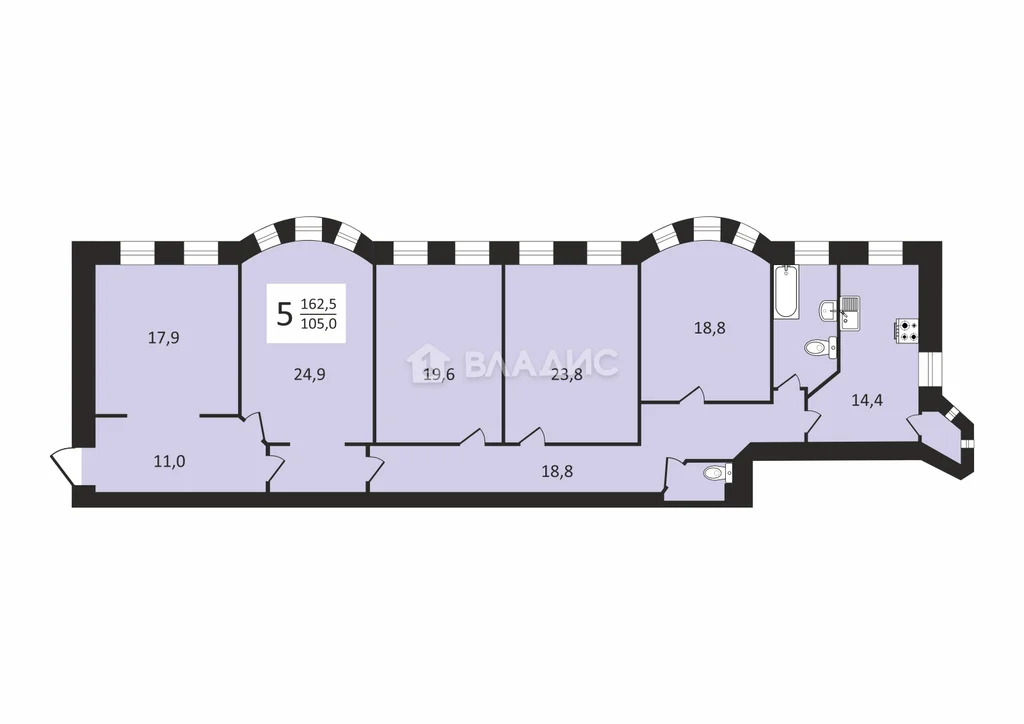 Москва, улица Чаплыгина, д.1Ас1, 5-комнатная квартира на продажу - Фото 9