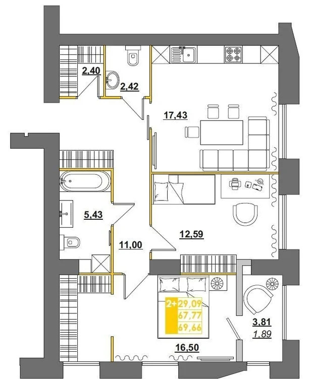 Продается квартира, 73.52 м - Фото 6