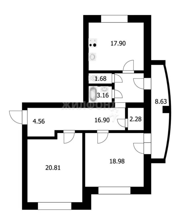 Продажа квартиры, Краснообск, Новосибирский район, 2-й микрорайон - Фото 3