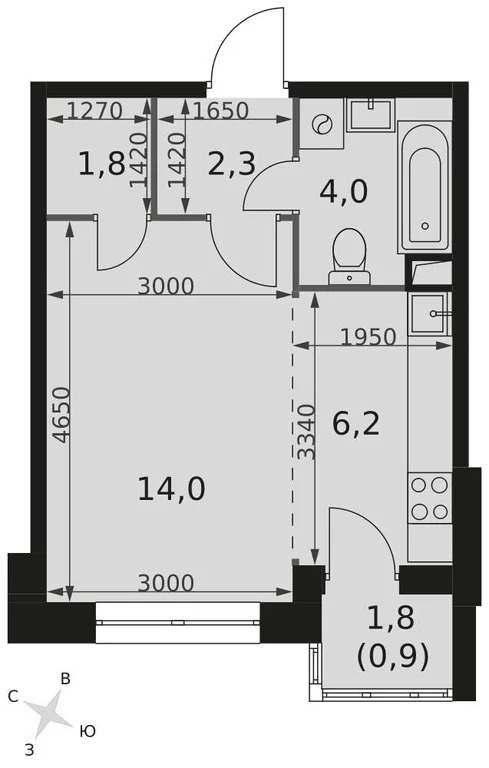Продается студия 29.2 кв.м. - Фото 3