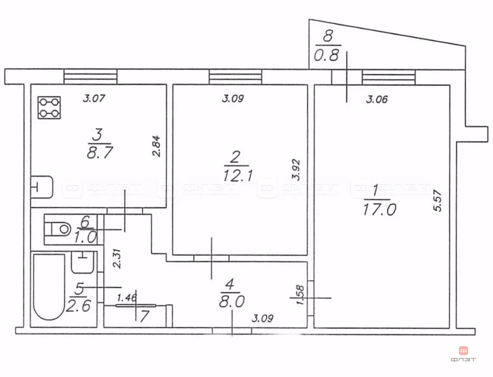 Продажа квартиры, Казань, ул. Четаева - Фото 23