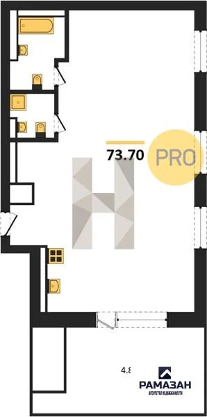 Продажа квартиры в новостройке, Казань, м. Суконная слобода, ул. ... - Фото 1