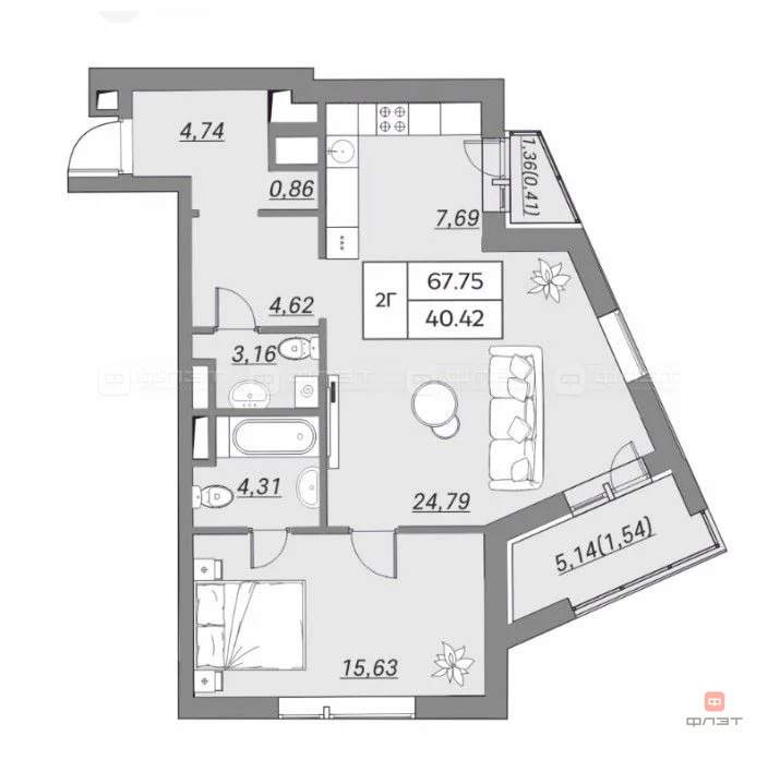 Продажа квартиры, Казань, ул. Хади Атласи - Фото 8